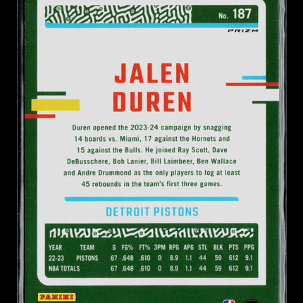 2024 Donruss Optic Jalen Duren #187 Pink Hyper
