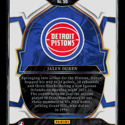 2023 Panini Select Basketball Jalen Duren #98 RC