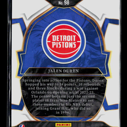 2023 Panini Select Basketball Jalen Duren #98 Blue RC