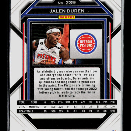 2023 Panini Prizm Jalen Duren #239 RC