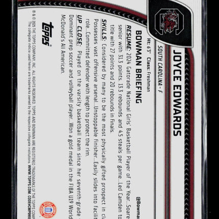 2025 Bowman Chrome University Joyce Edwards #36 Blue Sapphire