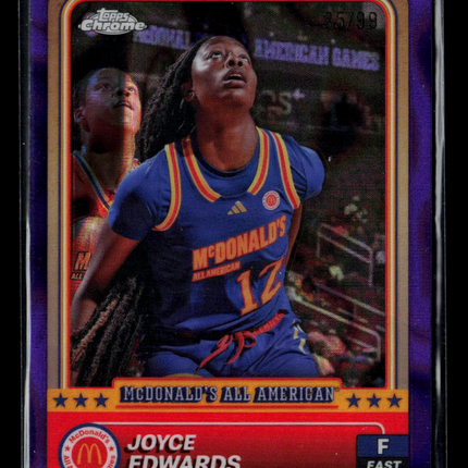 2024 Topps Chrome McDonald's All Joyce Edwards #3 Purple Refractor 25/99