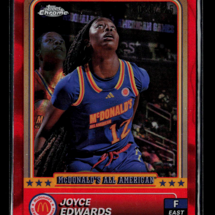 2024 Topps Chrome McDonald's All American Joyce Edwards #3 Red Refractor /125