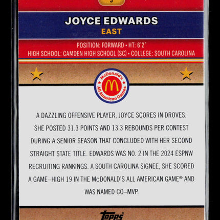 2024 Topps Chrome McDonald's All American Joyce Edwards #3 Red Refractor /125