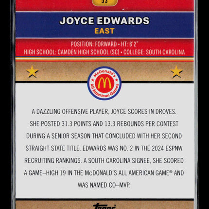 2024 Topps Chrome McDonald's All American Joyce Edwards #53 Flurry