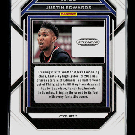 2023 Panini Prizm Draft Picks Justin Edwards #26 Purple