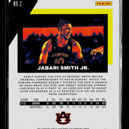 2022 Panini Chronicles Flux Draft Picks Jabari Smith Jr. #2 RC