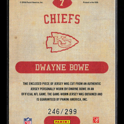 2010 Panini Threads Game Day Jerseys Dwayne Bowe #7 Jersey Patch 246/299