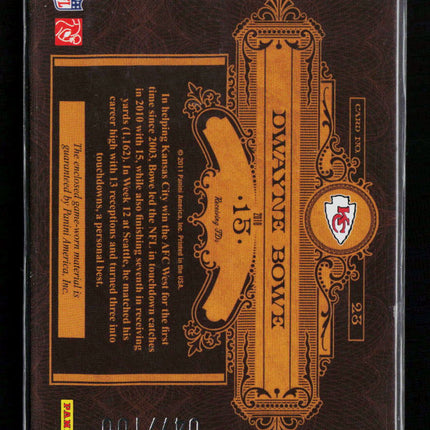 2011 Panini Timeless Treasures Dwayne Bowe #23 Game-Worn Jersey