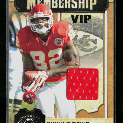 2009 Donruss Classics Membership VIP Dwayne Bowe #8 Memorabilia 215/299 Jersey