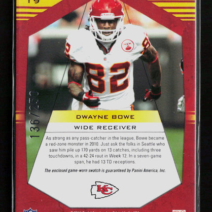 2011 Panini Prestige Stars of the NFL Dwayne Bowe #19 Game-Worn Jersey 136/250