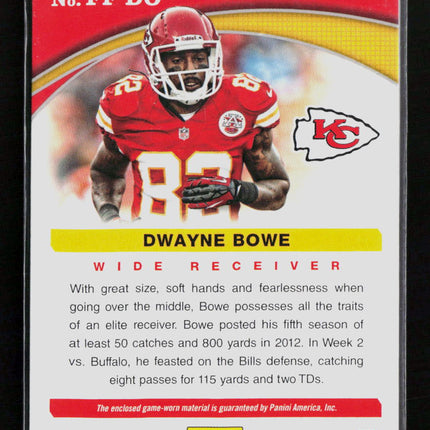 2013 Score Franchise Fanatics Dwayne Bowe #FF-DO Game-Worn Material Jersey