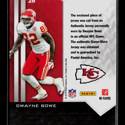 2010 Panini Epix Dwayne Bowe #26 Game-Worn Jersey Memorabilia