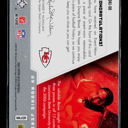 2007 Upper Deck UD Rookie Jersey Dwayne Bowe #UDRJ-DB Jersey
