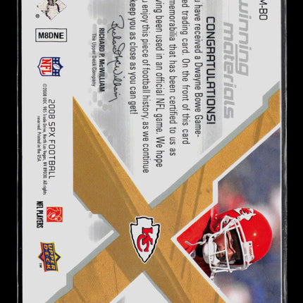 2008 Upper Deck SPx Winning Materials Dwayne Bowe #WM-BO /99 Jersey