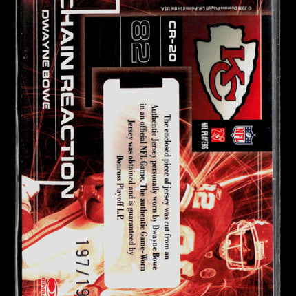 2008 Donruss Elite Chain Reaction Dwayne Bowe #CR-20 197/199 Memorabilia Jersey