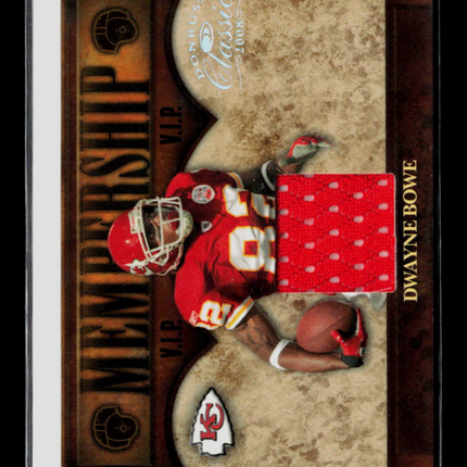 2008 Donruss Classics VIP Membership Dwayne Bowe #M-3 Jersey Patch 181/250