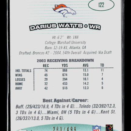 2004 Bowman's Best Darius Watts #122 283/499 Jersey
