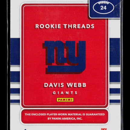 2017 Donruss Rookie Threads Davis Webb #24 Jersey