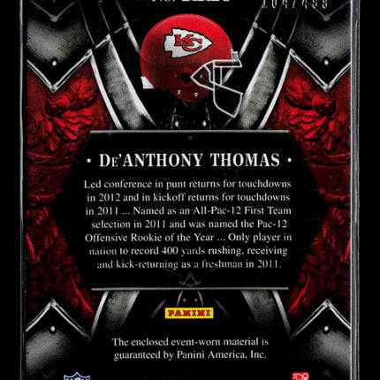 2014 Panini Crown Royale Rookie Royalty De'Anthony Thomas #RR28 Jersey 104/499