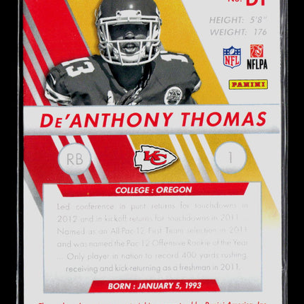 2014 Panini Absolute Football De'Anthony Thomas #DT RC Rookie Jersey