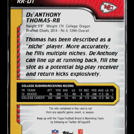 2014 Topps Chrome De'Anthony Thomas #RR-DT RC Jersey