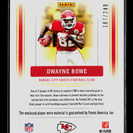 2012 Panini Prestige Team Foundations Dwayne Bowe #10 187/249 Jersey