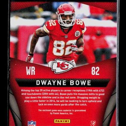2014 Panini Totally Certified Dwayne Bowe #CF-DB Certified Fabrics Jersey