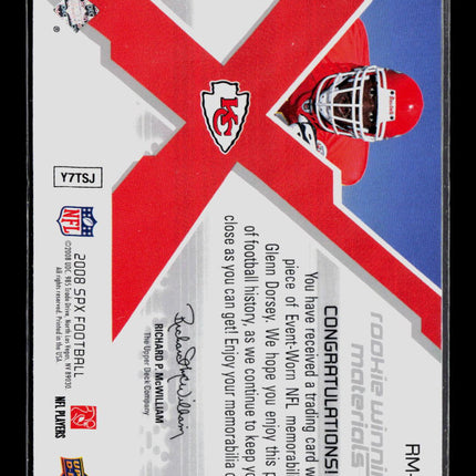 2008 SPx Rookie Winning Materials Glenn Dorsey #RM-GD 180/199 Jersey
