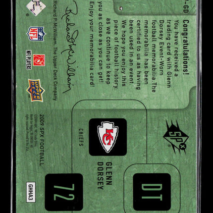 2009 SPx Winning Materials Glenn Dorsey #W-GD Dual Jersey 146/149 Jersey