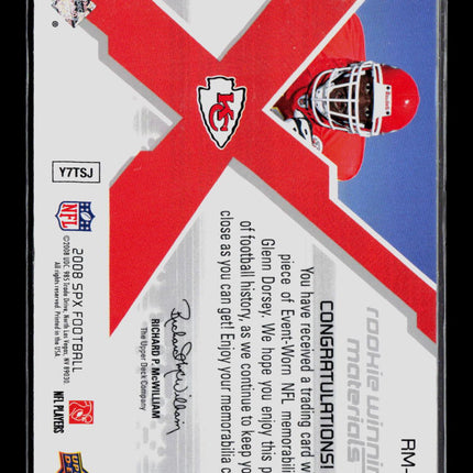 2008 SPx Rookie Winning Materials Glenn Dorsey #RM-GD 075/175 Jersey