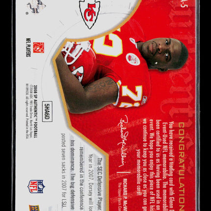 2008 Upper Deck SP Authentic Glenn Dorsey #RA-5 Memorabilia Jersey