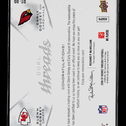 2008 Upper Deck SP Rookie Threads Dual Threads Glenn Dorsey Early Doucet Jersey