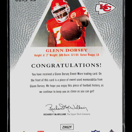 2008 Upper Deck Football Glenn Dorsey #UDRJ-GD Memorabilia Jersey
