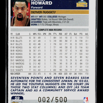 2003 Topps Juwan Howard #59 Black /500