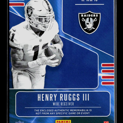 2020 Panini Absolute Football War Room Henry Ruggs III #WM-18 190/199 Jersey