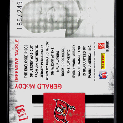2010 Panini Rookies & Stars Freshman Orientation Gerald McCoy #13 165/249 Jersey