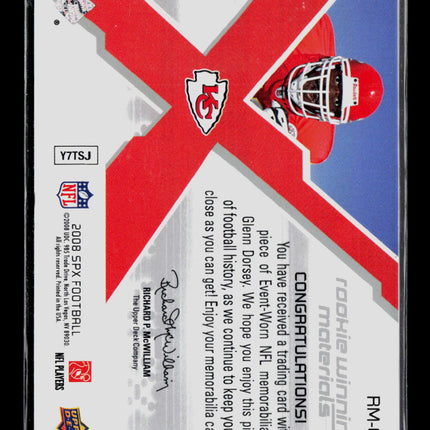 2008 SPx Glenn Dorsey #RM-GD 005/119 Triple Jersey Memorabilia