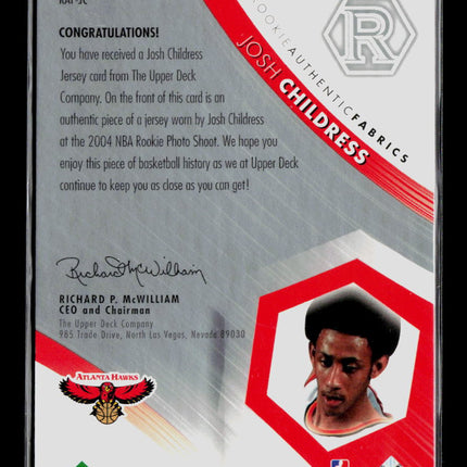 2005 SP Authentic Rookie Authentic Fabrics Josh Childress #RAF-JC Jersey