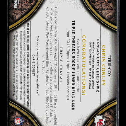 2015 Topps Triple Threads Chris Conley #TTRJR-CCO Rookie Jumbo Relic Jersey