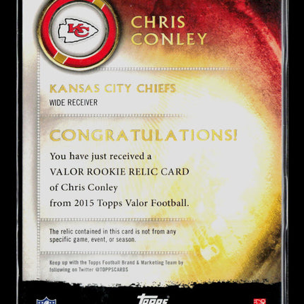 2015 Topps Valor Chris Conley #VRR-CC Player-Worn Jersey RC