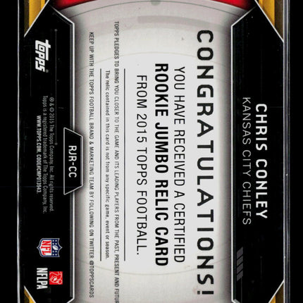 2015 Topps Football Chris Conley #RJR-CC RC Rookie Jumbo Relic Card Jersey