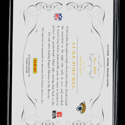 2014 Panini National Treasures Luke Joeckel #303 Patch 37/99 RC Auto