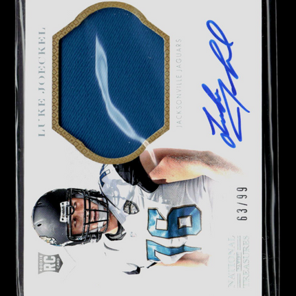 2014 Panini National Treasures Luke Joeckel #303 Autograph 63/99 Patch RC Auto