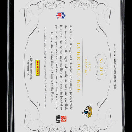 2014 Panini National Treasures Luke Joeckel #303 Autograph 63/99 Patch RC Auto