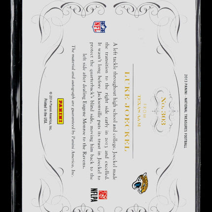 2014 Panini National Treasures Luke Joeckel #303 Autograph Patch 96/99 RC Auto