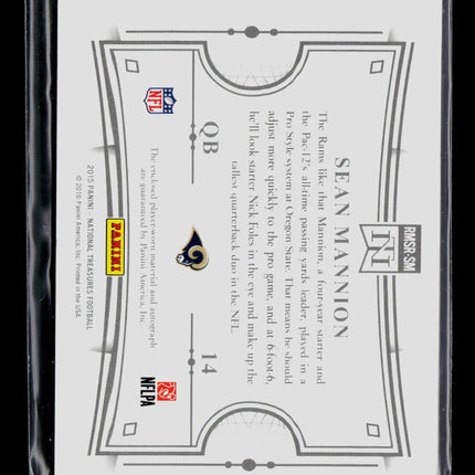 2016 Panini National Treasures Sean Mannion #RMSR-SM Patch 32/49 RC Auto