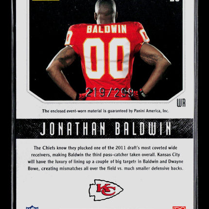2011 Panini Rookies & Stars Jonathan Baldwin #23 219/299 Jersey