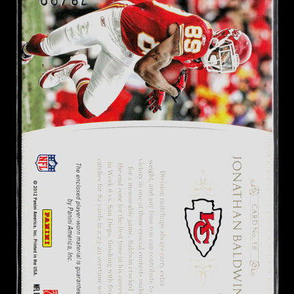 2012 Panini National Treasures NFL Gear Jonathan Baldwin #18 Dual Patch