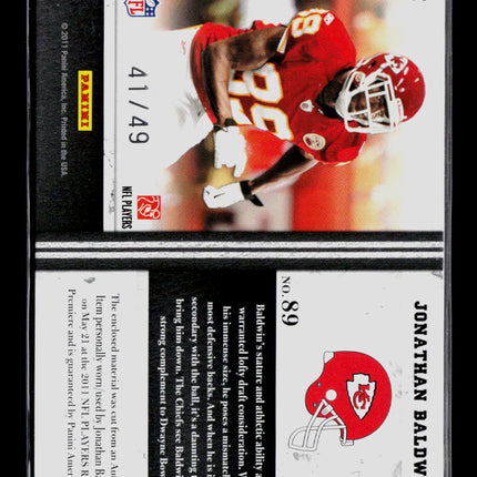 2011 Panini Limited Jonathan Baldwin #89 41/49 Jersey